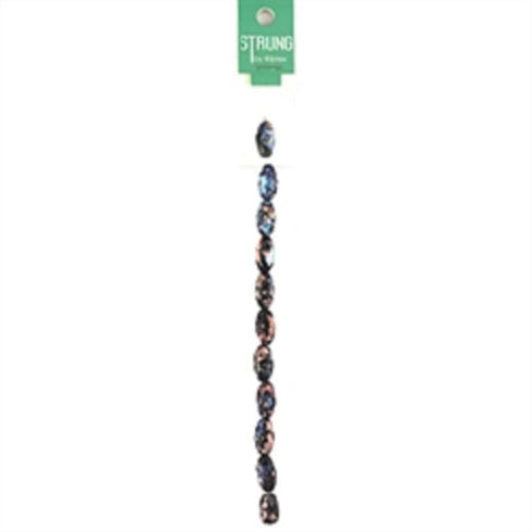 AussieSuperStore Jewellery Making Supplies Marbled Oblong Navy Strung Beads Marbled Oblong Navy Strung Beads | Jewellery Making Beads | Jewellery Making Supplies 9323823208806 BBS2033